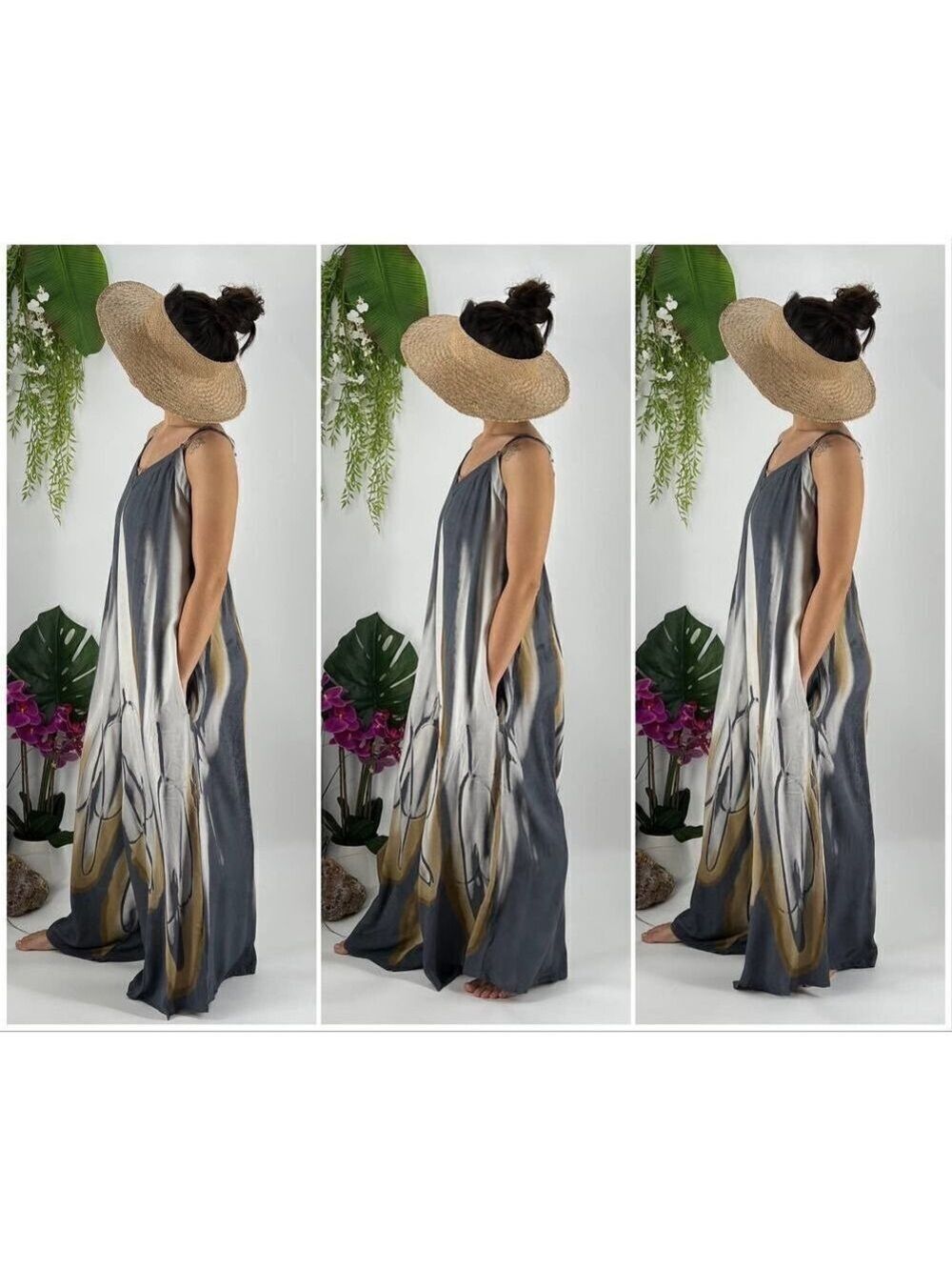 Pōʻalima Romper Boho Beach Cover-Up Wide Leg Adjustable Shoulder Strap One Size